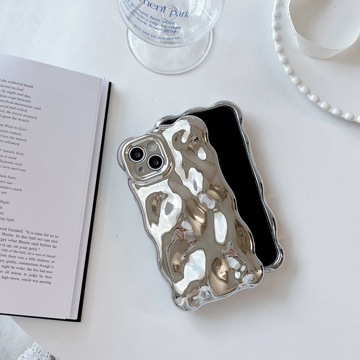 Soft-touch bubble iPhone case lifestyle product view