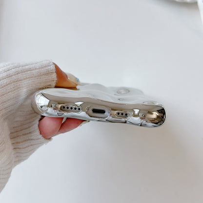 Soft-touch bubble iPhone case bottom and port detail